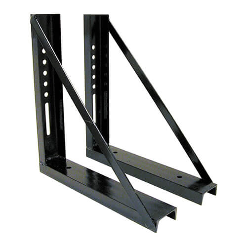 Bolted Black Structural Steel Mounting Brackets, 18 x 18 Inch, Set of 2