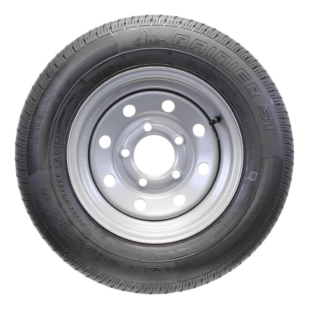 Trailer Tire On Rim ST145/R12 545 5 Lug Silver Modular Wheel UD